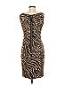 Leslie Stuart Animal Print Brown Cocktail Dress Size 8 - photo 2