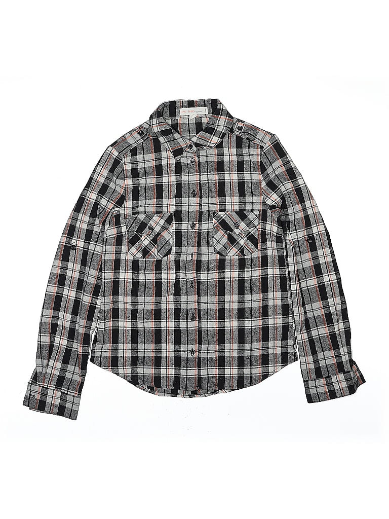 Pre-owned Assorted Brands Kids' Long Sleeve Button Down Shirt In White