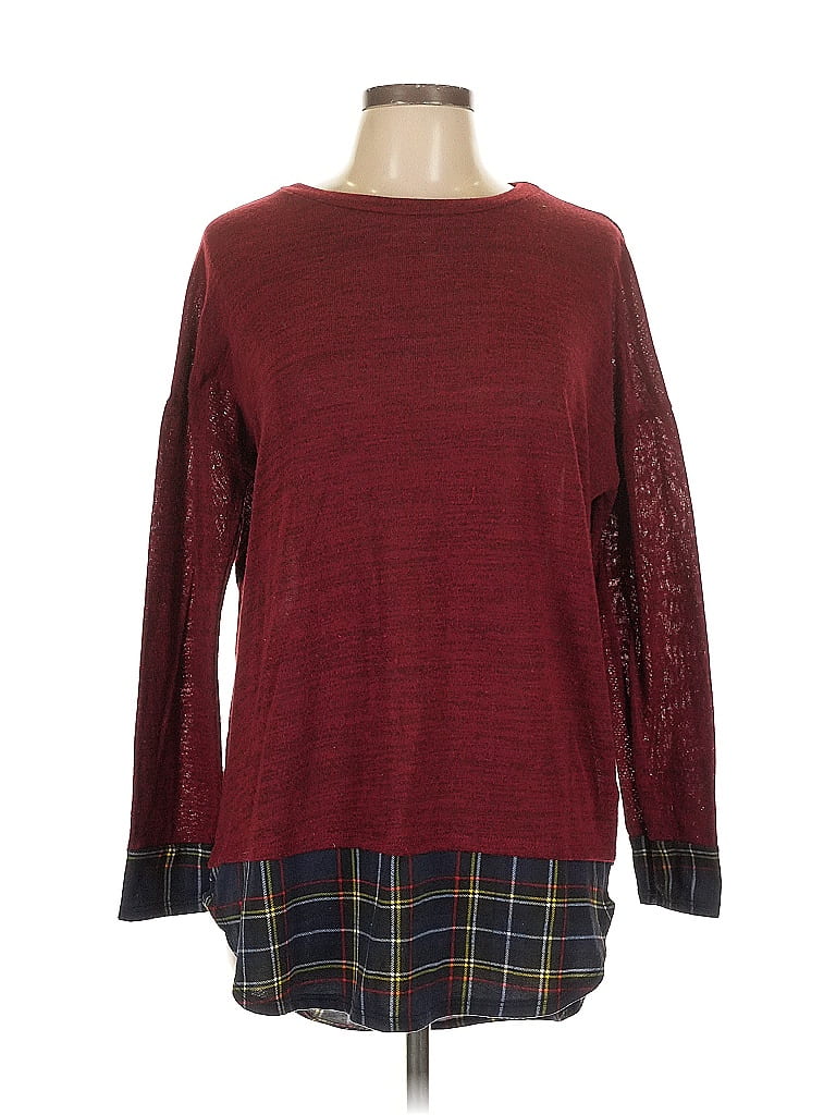 Egg Burgundy Long Sleeve Top Size L - photo 1