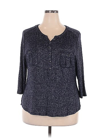 Soho JEANS NEW YORK & COMPANY Long Sleeve Henley (view 1)