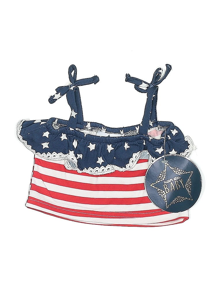 Pre-owned Baby Babies' Sleeveless Top Blue Sweetheart Neckline Tops