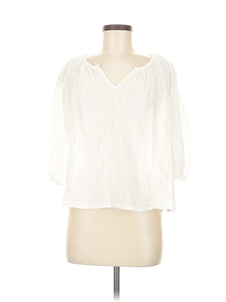 Pre-owned House Of Harlow 1960 3/4 Sleeve Blouse In White