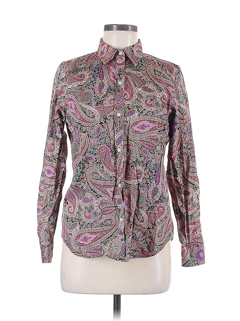 Robe Mi-longue Sans Manches Chaps Imprimé Paisley Noir Et Violet - Taille M (Medium) - Occasion Très Bon état