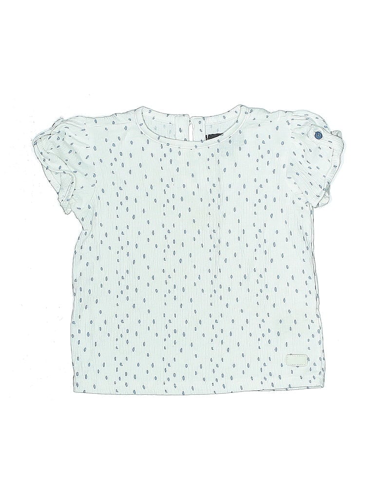 Pre-owned 7 For All Mankind Kids' Short Sleeve Blouse In Blue