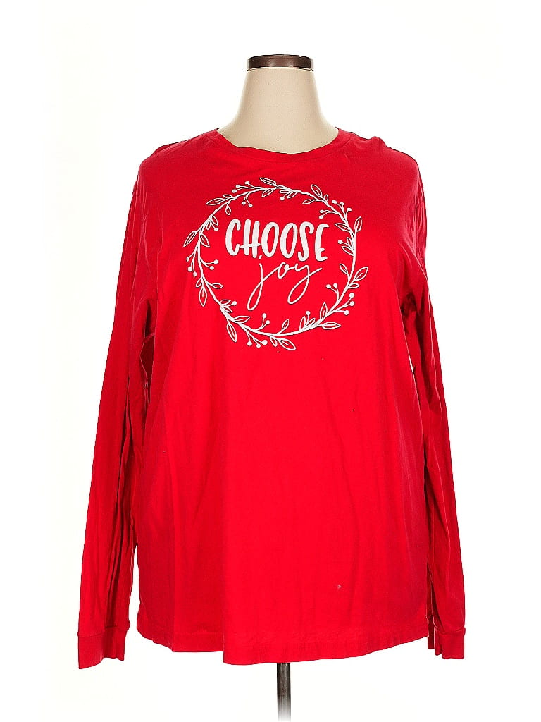 Bella + Canvas 100% Cotton Red Long Sleeve T-Shirt Size 3X - photo 1