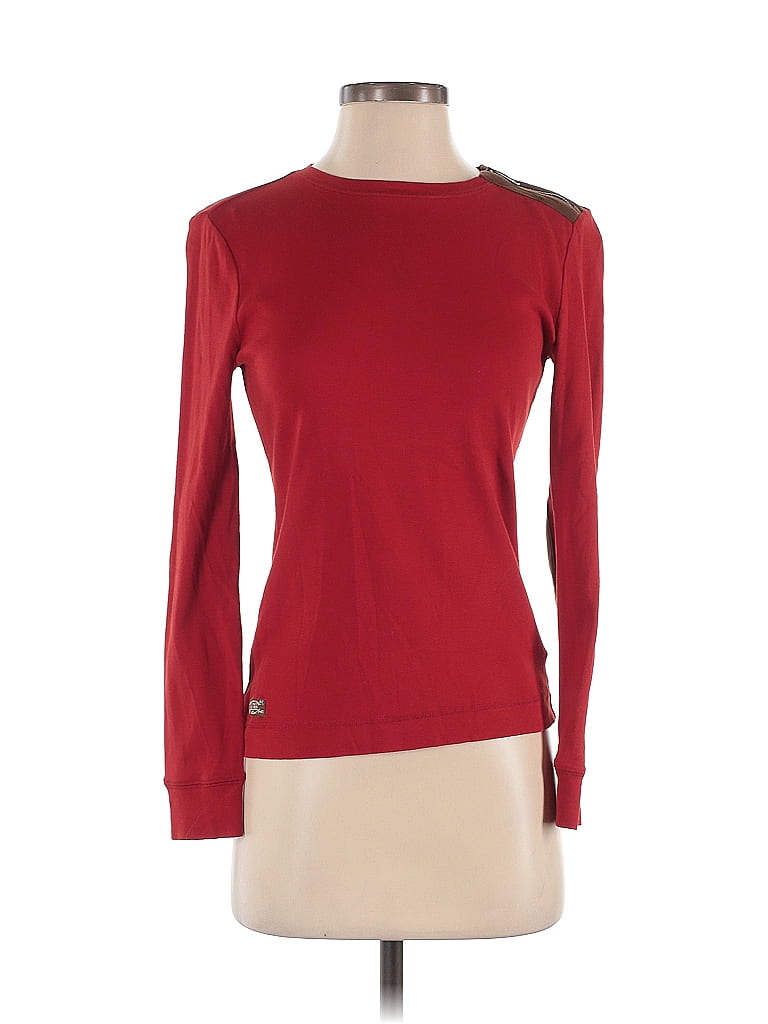 Ralph Lauren Women's Short Sleeve Blouse Top Red Size Small