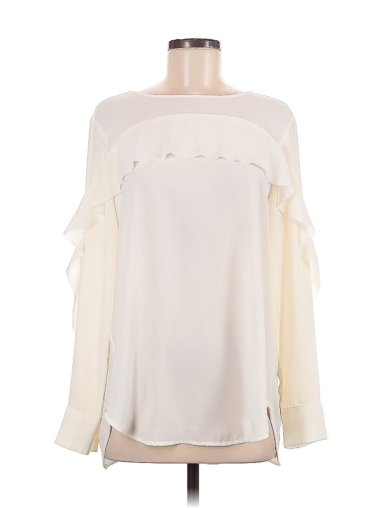 Pre-owned Banana Republic Long Sleeve Blouse In White
