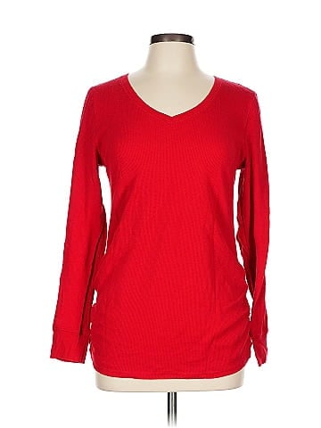 R | Label Long Sleeve Silk Top (view 1)