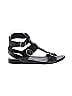 Prada 100% Leather Black Leather Flat Sandals Size EU 36 - photo 1