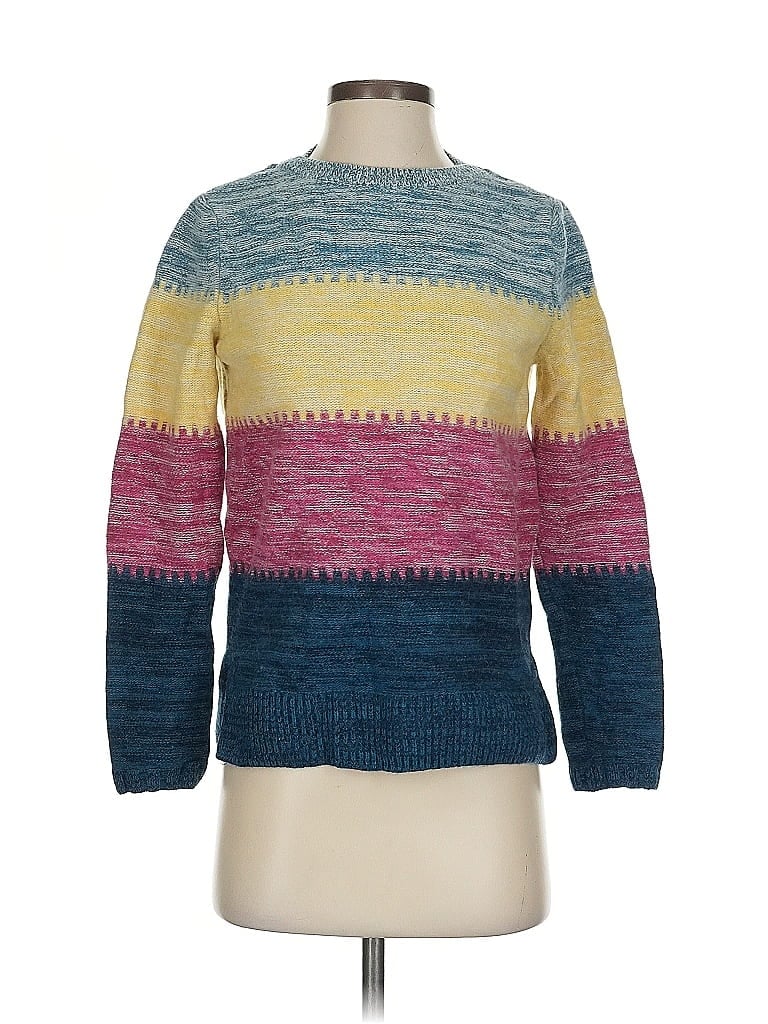 Barbour Color Block Blue Wool Pullover Sweater Size 4 - photo 1