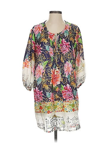 Johnny Was 3/4 Sleeve Silk Top (view 1)
