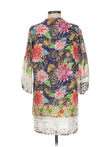 Johnny Was 3/4 Sleeve Silk Top (view 2)