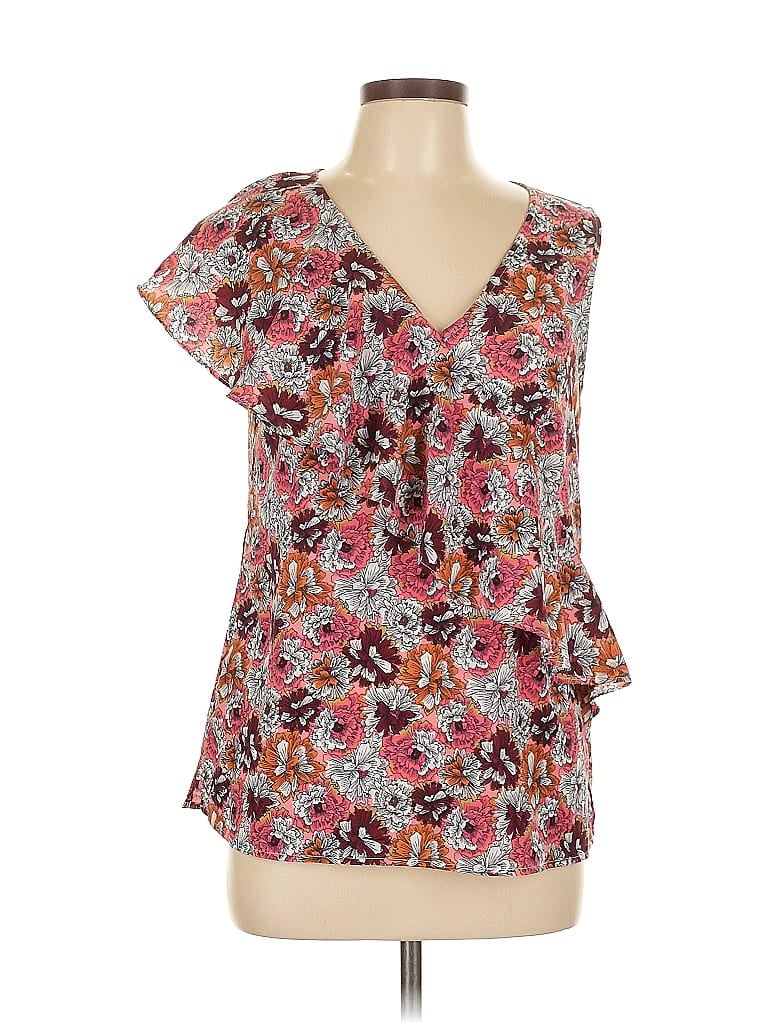 Pre-owned Banana Republic Factory Store Short Sleeve Blouse In Red