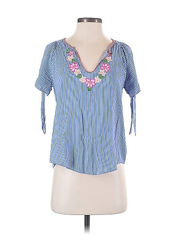 Hem & Thread Short Sleeve Blouse (view 1)
