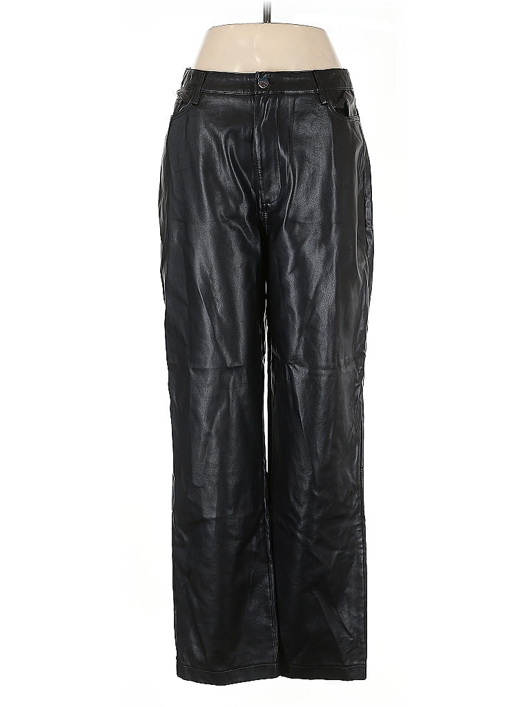 showpo Black Faux Leather Pants Size 8 - photo 1