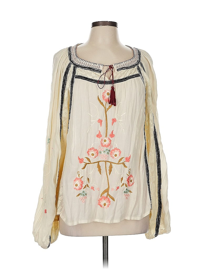Free People Women's Pouf Mock Top Ivory Size Large