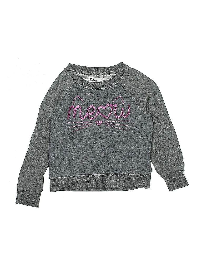 Epic Threads 100% Cotton Print Gray Sweatshirt Size 6 (big kids) - photo 1