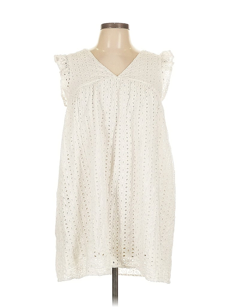 Gilli 100 Cotton Ivory Casual Dress Size L 58 off ThredUp