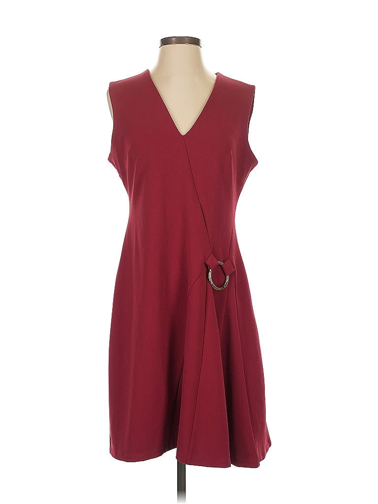 Pre-owned Calvin Klein Casual Dress In Burgundy