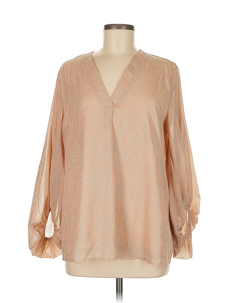 Pre-owned Entro Long Sleeve Blouse In Brown