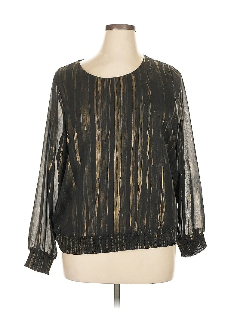 Pre-owned Draper's & Damon's Long Sleeve Blouse In Black