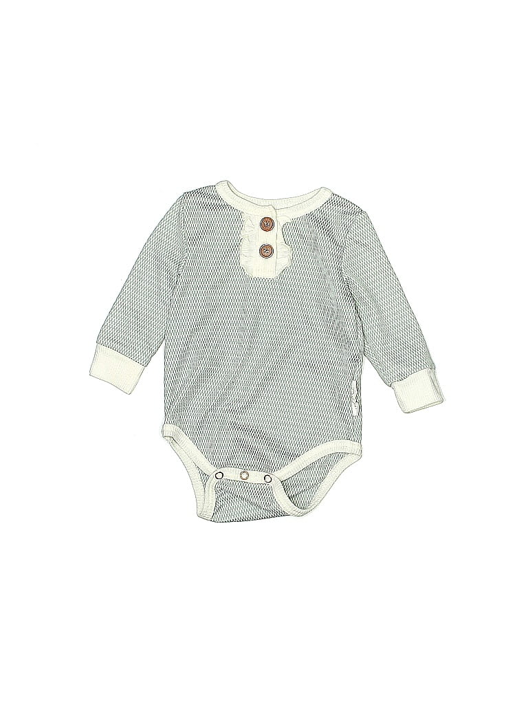 Pre-owned Tahari Babies' Long Sleeve Onesie In Gray