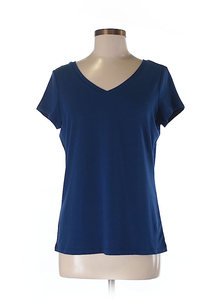 Liz Claiborne Solid Dark Blue Short Sleeve T-Shirt Size M - 66% off ...