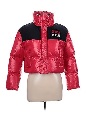 Miu Miu Cropped Shell-down Puffer Coat (view 1)