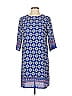 Everly 100% Polyester Print Blue Casual Dress Size S - photo 1