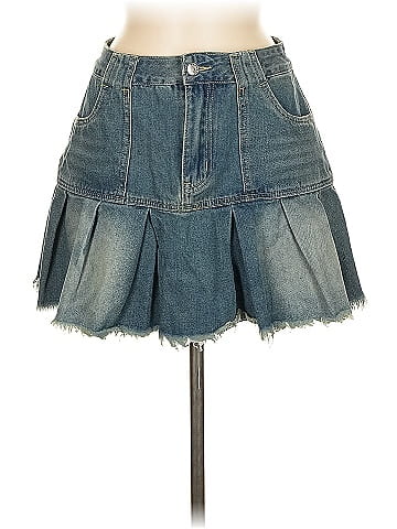 Romwe Denim Skirt (view 1)