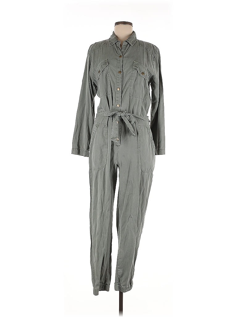 Young Fabulous & Broke 100% Tencel Metallic Gray Green Jumpsuit Size M - photo 1