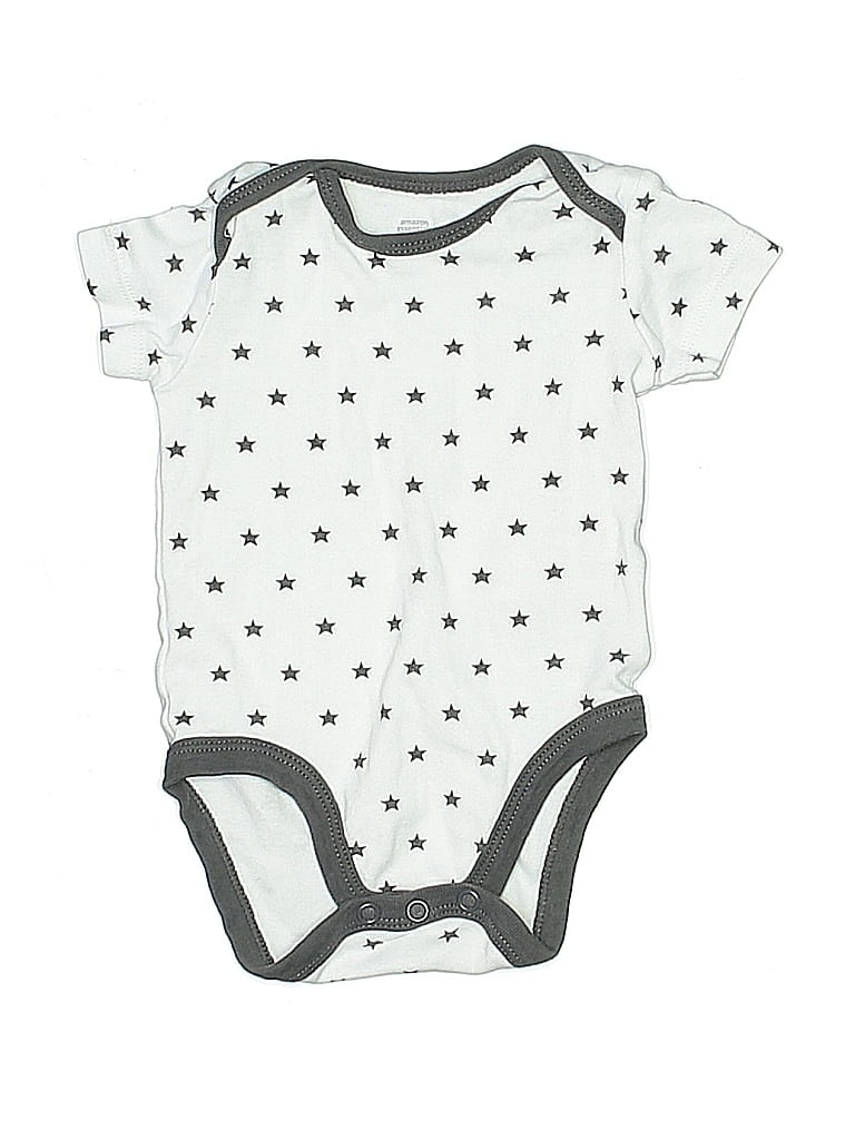 Pre-owned Amazon Essentials Babies' Short Sleeve Onesie In White