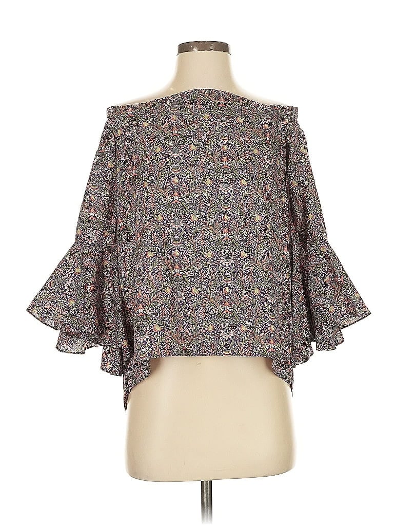 Pre-owned Antonio Melani 3/4 Sleeve Blouse In Gray