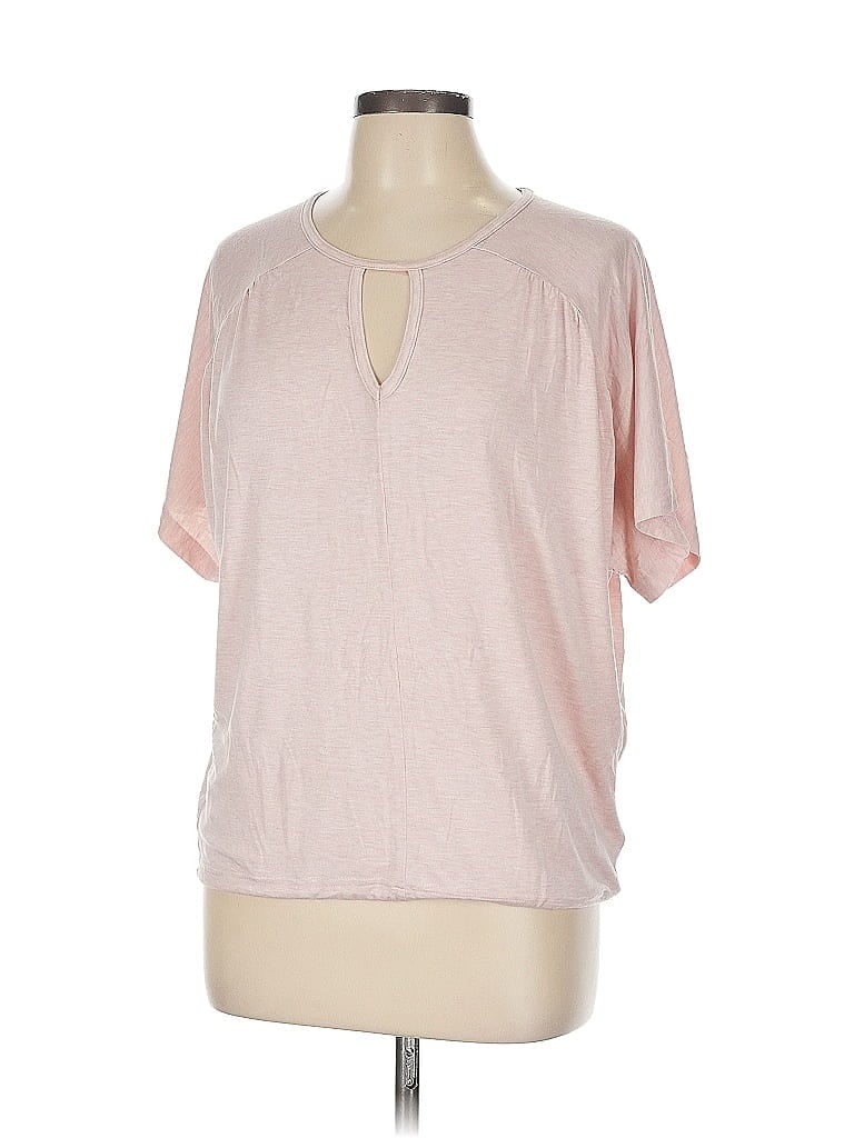 Pre-owned Lole Short Sleeve Top Pink Keyhole Neckline Tops