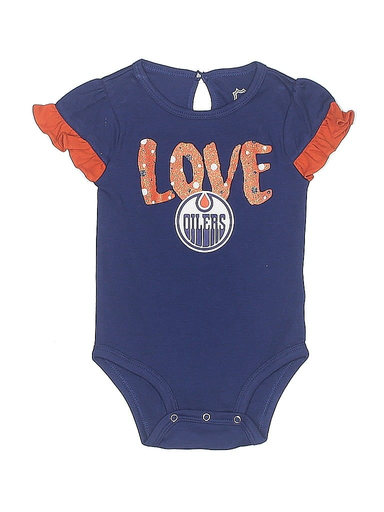 Pre-owned Nhl Babies' Short Sleeve Onesie In Blue