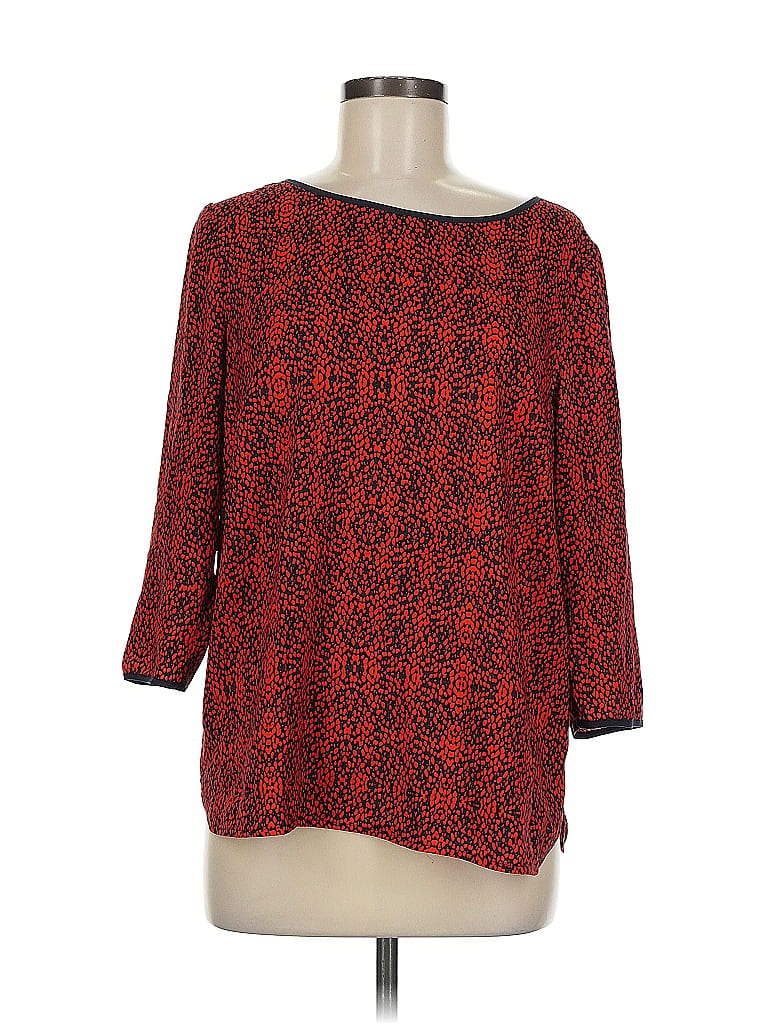 Pre-owned Ann Taylor 3/4 Sleeve Blouse In Red