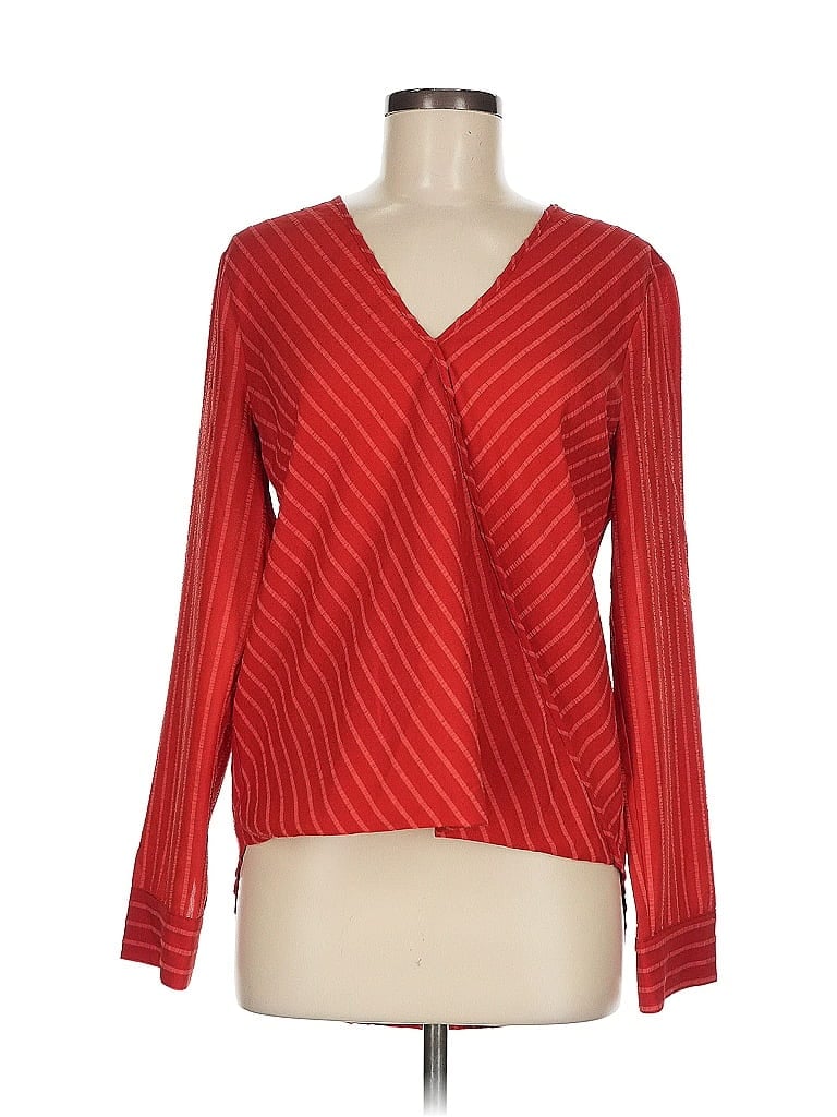 Pre-owned Bcbgmaxazria Long Sleeve Blouse In Red