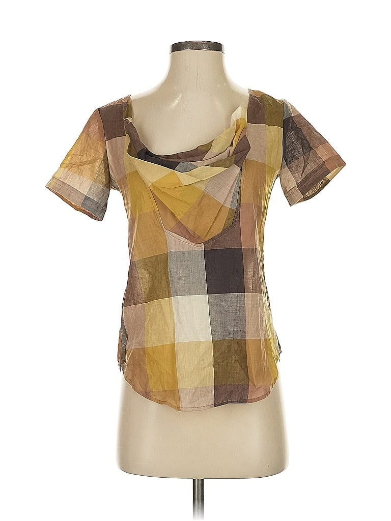 Pre-owned Suno Short Sleeve Blouse In Brown