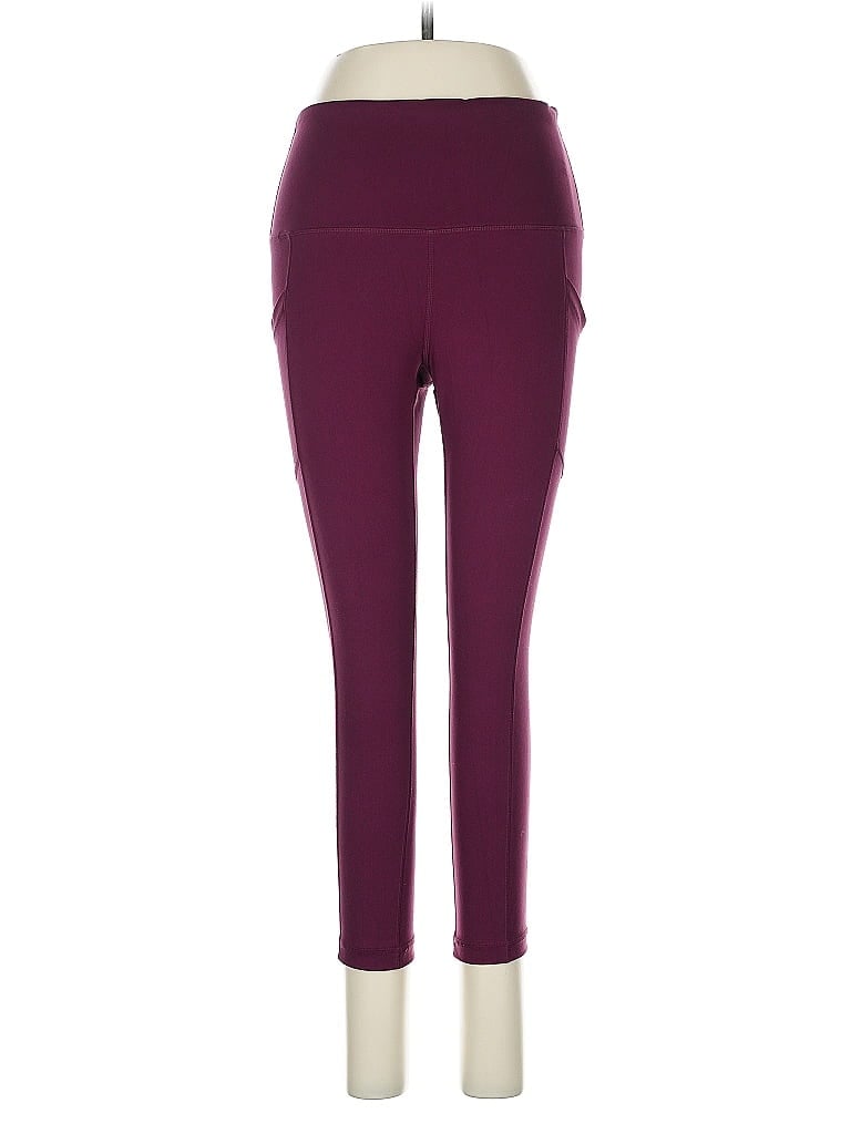 Pre-owned Yogalicious Active Pants In Burgundy