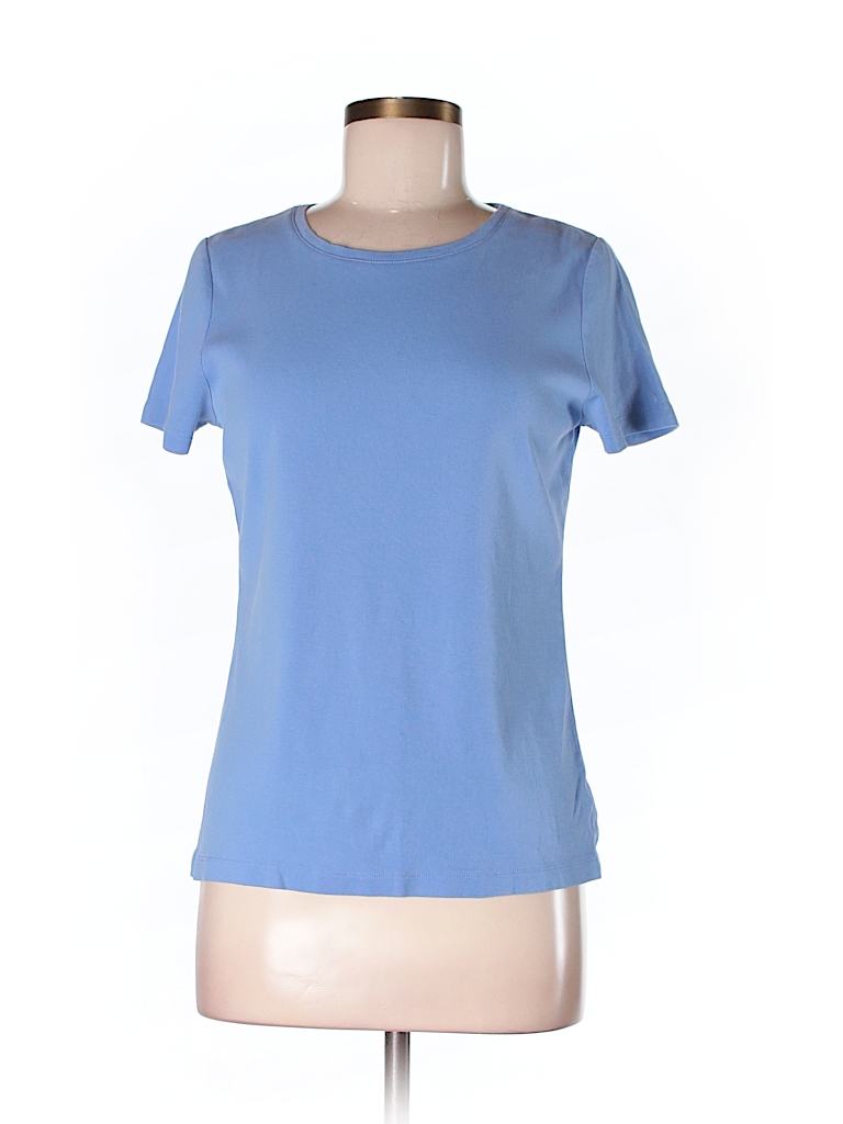 Talbots 100% Cotton Solid Blue Short Sleeve T-Shirt Size M - 68% off ...