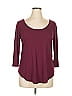 Ambiance Burgundy 3/4 Sleeve T-Shirt Size 1X - photo 1