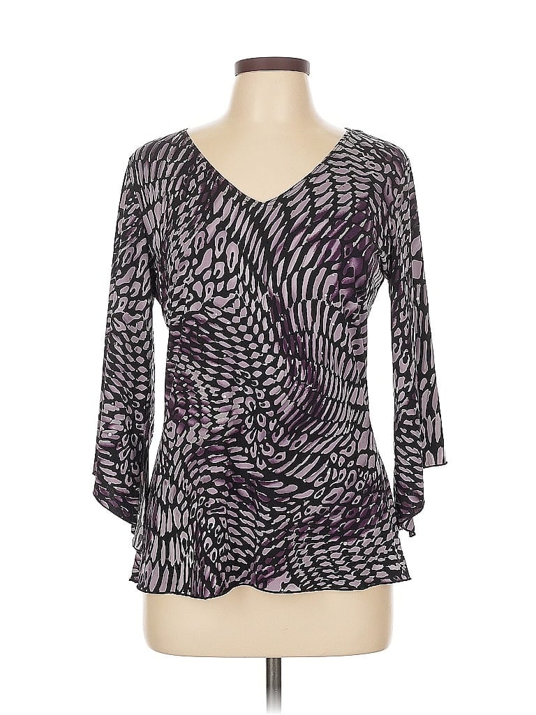 Pre-owned Dressbarn 3/4 Sleeve Blouse In Purple