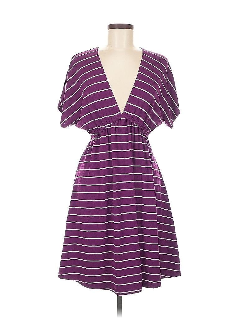 Christine Stripes Purple Casual Dress Size M - photo 1