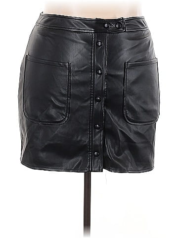 MNG Faux Leather Skirt (view 1)