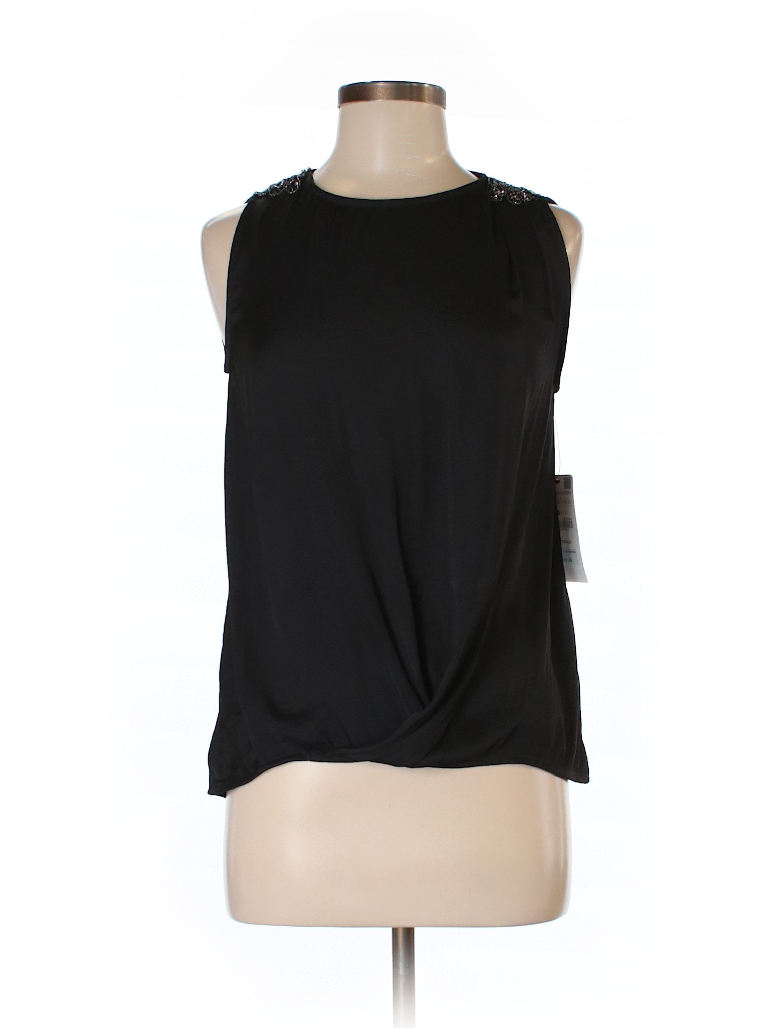 Trafaluc by Zara 100% Polyester Solid Black Sleeveless Blouse Size XS ...