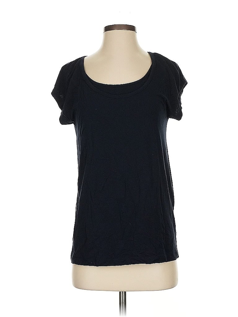 Pre-owned Gap Body Short Sleeve Top Black Scoop Neck Tops