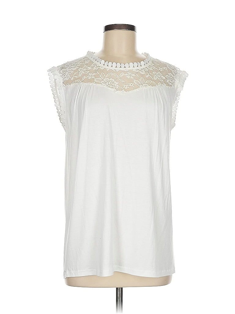 Pre-owned Unbranded Sleeveless Blouse In White