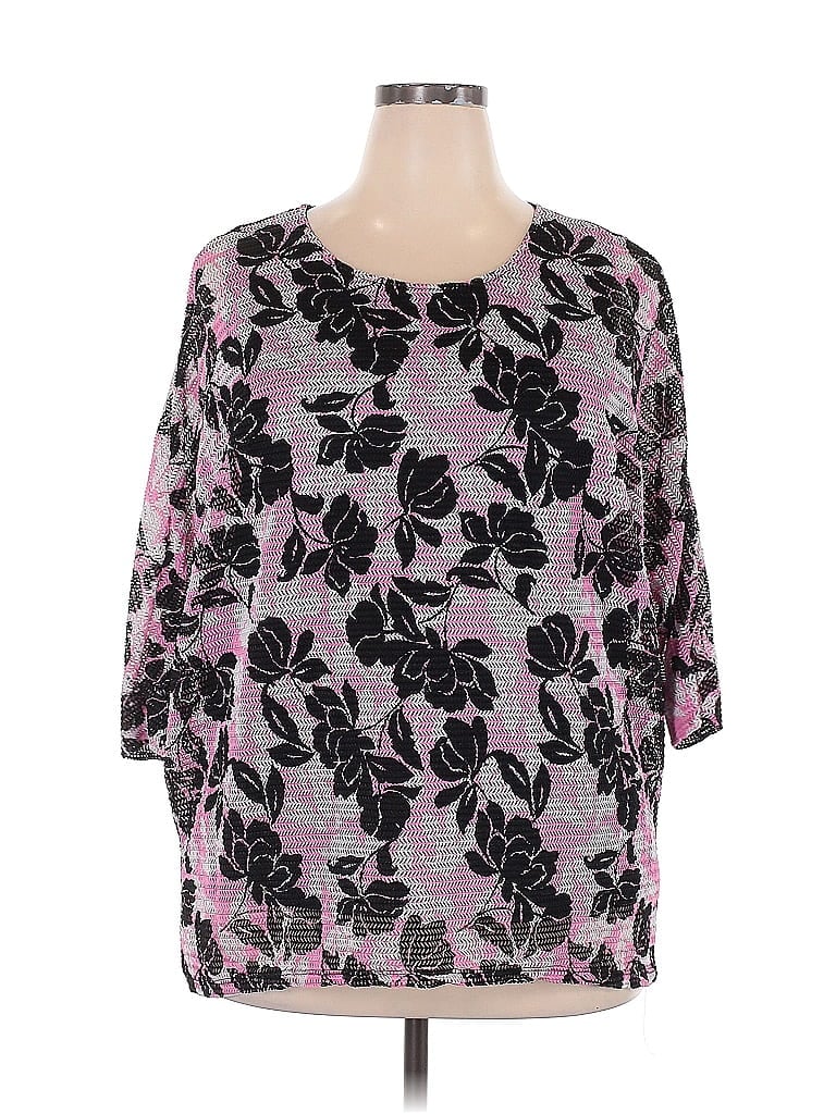 Pre-owned Cj Banks 3/4 Sleeve Blouse In Purple