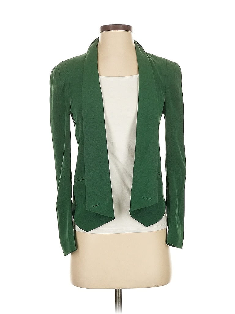 Pre-owned Rebecca Minkoff Silk Blazer Jacket In Green