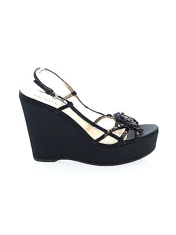 Prada Satin Embroidered Wedges (view 1)